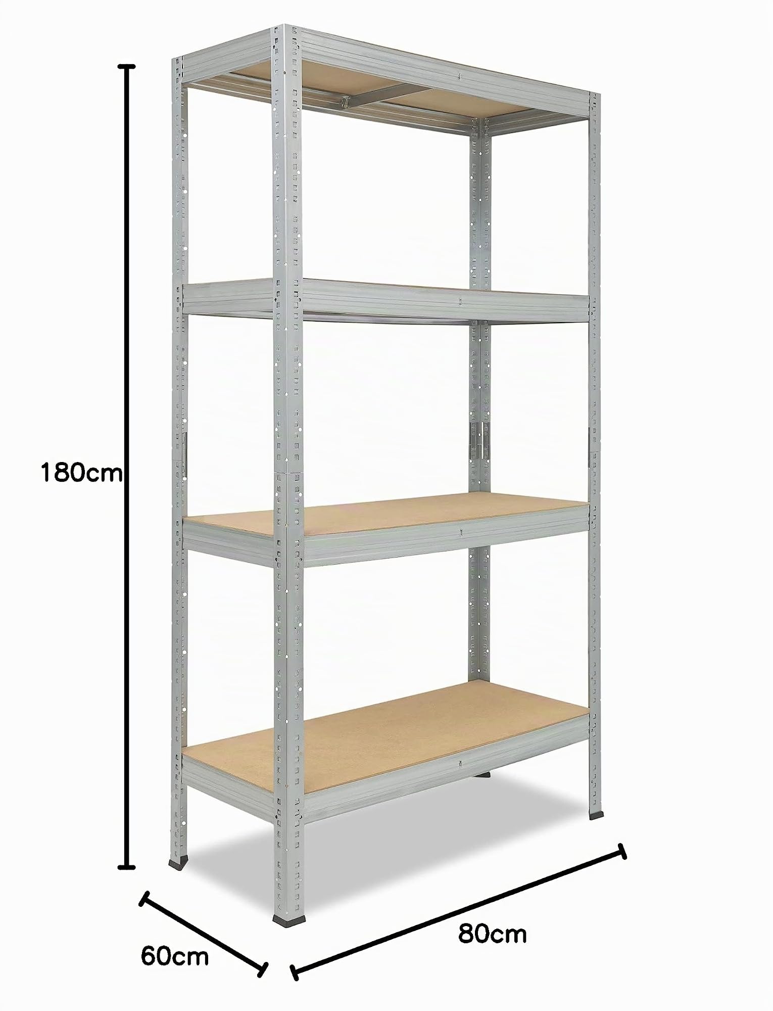shelfplaza Pro 180x80x60cm scaffale pesante zincato: 4x200kg