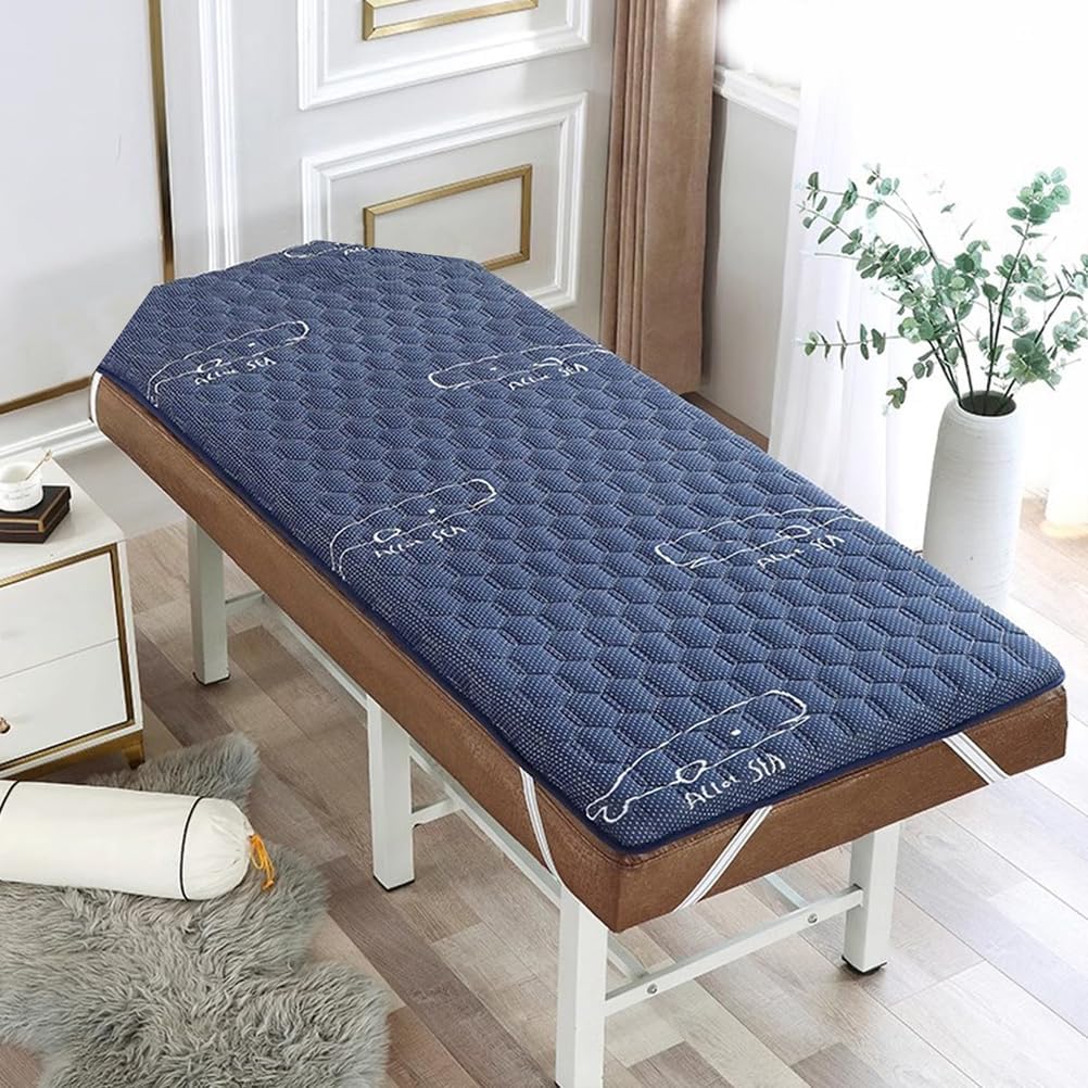 Blue(t),190 * 75cm,LDLCYCN Lash Bed Foam Topper with Elastic Band Spa Massage Table Pad Without Face Hole Thicken 6Cm Lash Bed Cushion Foldable Massage Accessories Table Pad Square Round Head