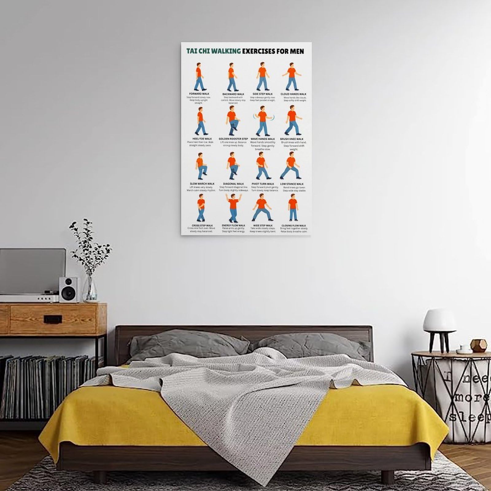 generisch Tai Chi Walking ExercisesModernas Impresiones en Lienzo, Cuadros Decorativos Para Habitación de Niños o Niñas, Murales Para Sala De Estar Y Pinturas Con Motivos Festivos 30.5 x 45.5