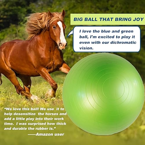 Miniatura 5 de SWYIVY Juguete de bola de caballo de 40 pulgadas Mega Pelota de pastoreo de fútbol gigante, bomba incluida