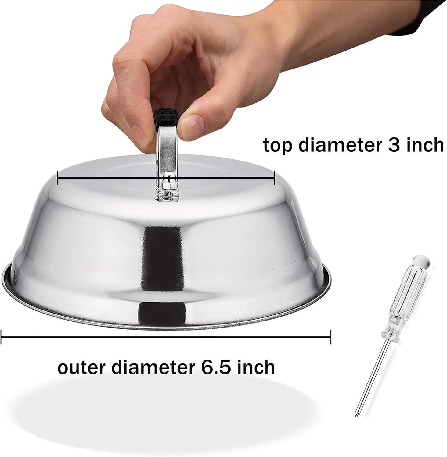 HaSteeL 6.5In Cheese Melting Dome, Stainless Steel Small Round Basting Steaming Cover, Heavy Duty Griddle Grill Accessories for Kitchen Cooking Flat Top BBQ Indoor  Outdoor, Dishwasher Safe - 4 Packs HaSteeL 6.5In Cheese Melting Dome, Stainless Steel Small Round Basting Steaming Cover, Heavy Duty Griddle Grill Accessories for Kitchen Cooking Flat Top BBQ Indoor  Outdoor, Dishwasher Safe - 4 Packs