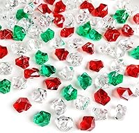 Vista 14 de HappyFiller 14 OZ Gemas acrílicas de imitación de cristal en forma de roca de hielo azul, transparentes mixtas para llenar jarrones de vidrio