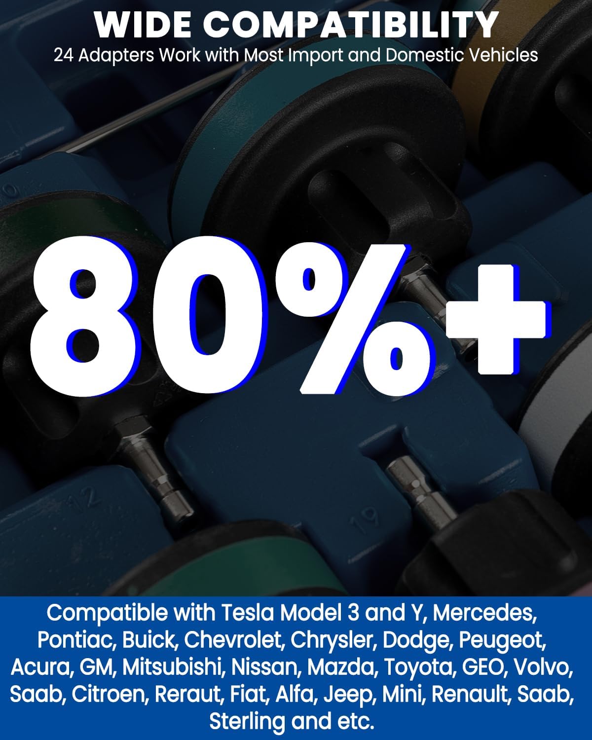 SIXIWANZI 31pc Coolant Pressure Tester and Vacuum Refill Kit with 24 Radiator Adapters, Universal Radiator Pressure Tester Kit for Automotive Cooling System Water Tank Leakage Detection