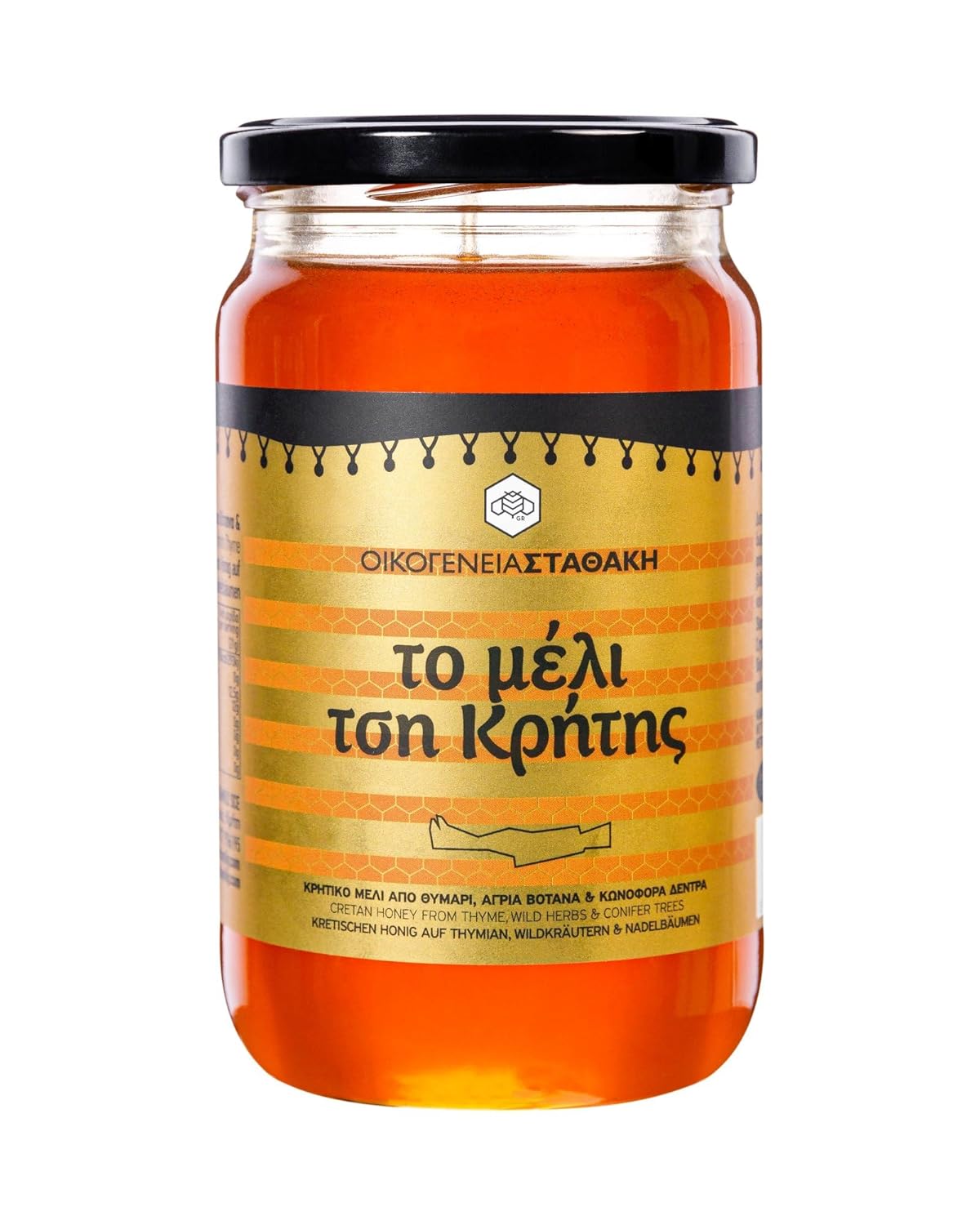 Stathakis Family Cretan Honey from Thyme, Wild Herbs, Conifer Trees, 920g