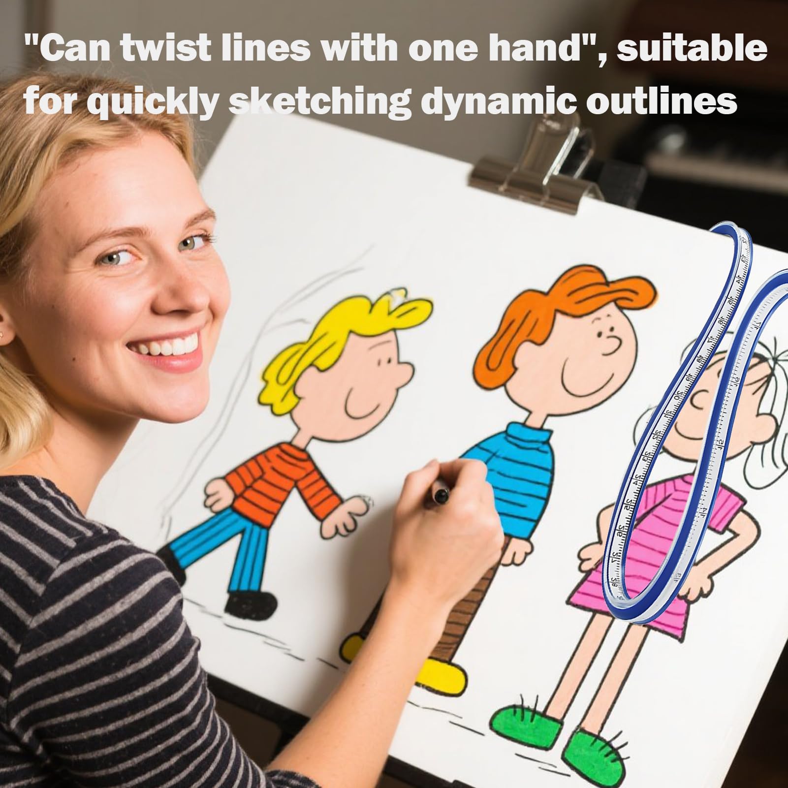 Aangepaste flexibele curveliniaal voor het tekenen van tijd Aangepaste flexibele curveliniaal voor het tekenen van tijd
