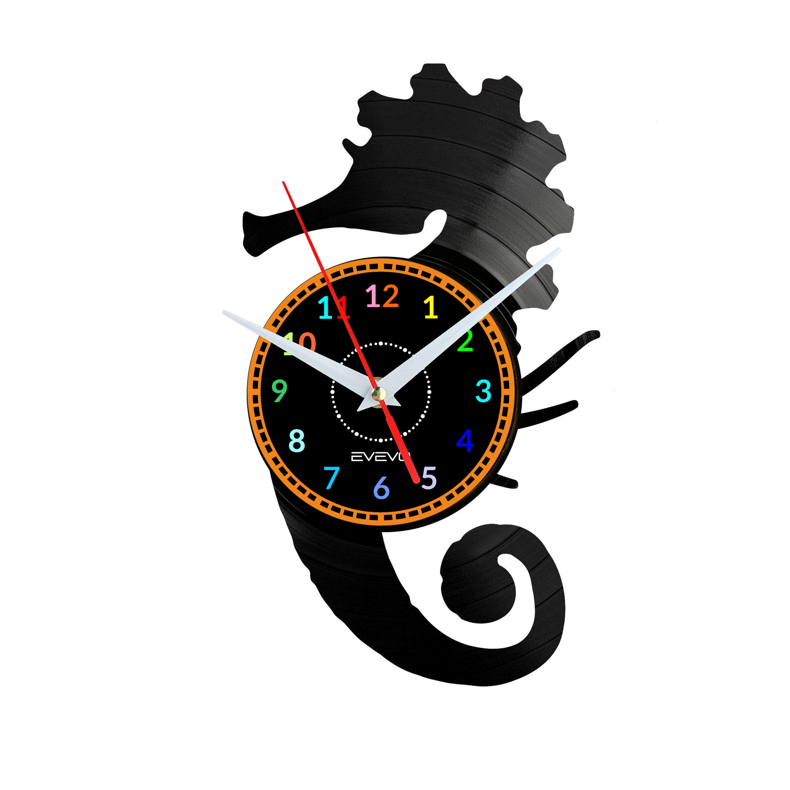 Horloge Murale Décorative Moderne Vinyle Cadeau Thème Marin W1452