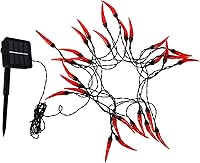 Vista 9 de Uonlytech 1 juego de luces de cadena de chile rojo decoración de pesebre para exterior Jalepeño pimienta chile hada luz de cocina luces decorativas
