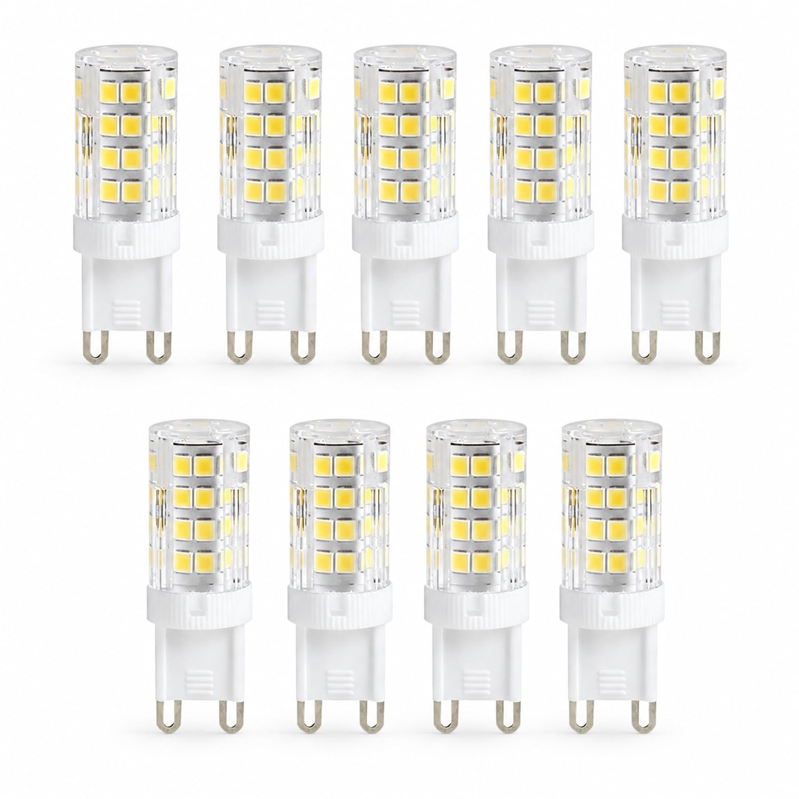 Lampadina LED a Mais G9 a Baionetta 5W Equivalente 40W Risparmio Anti-Sfarfallio CRI>80 Brillante Camera Soggiorno Cucina Corridoio Ufficio Non Dimmerabile(Natural white 4000K,9 Pack)