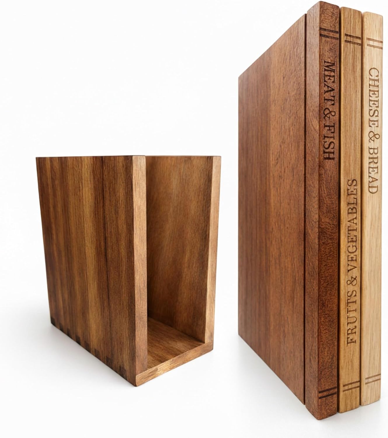 Acacia Wood Cutting Board for Kitchen, Wooden Chopping Boards Set of 3, Non-Slip Butcher Block with Juice Groove, 13×10×0.8 in Large Size for Meat Vegetables Cheese, Durable as Gift Set