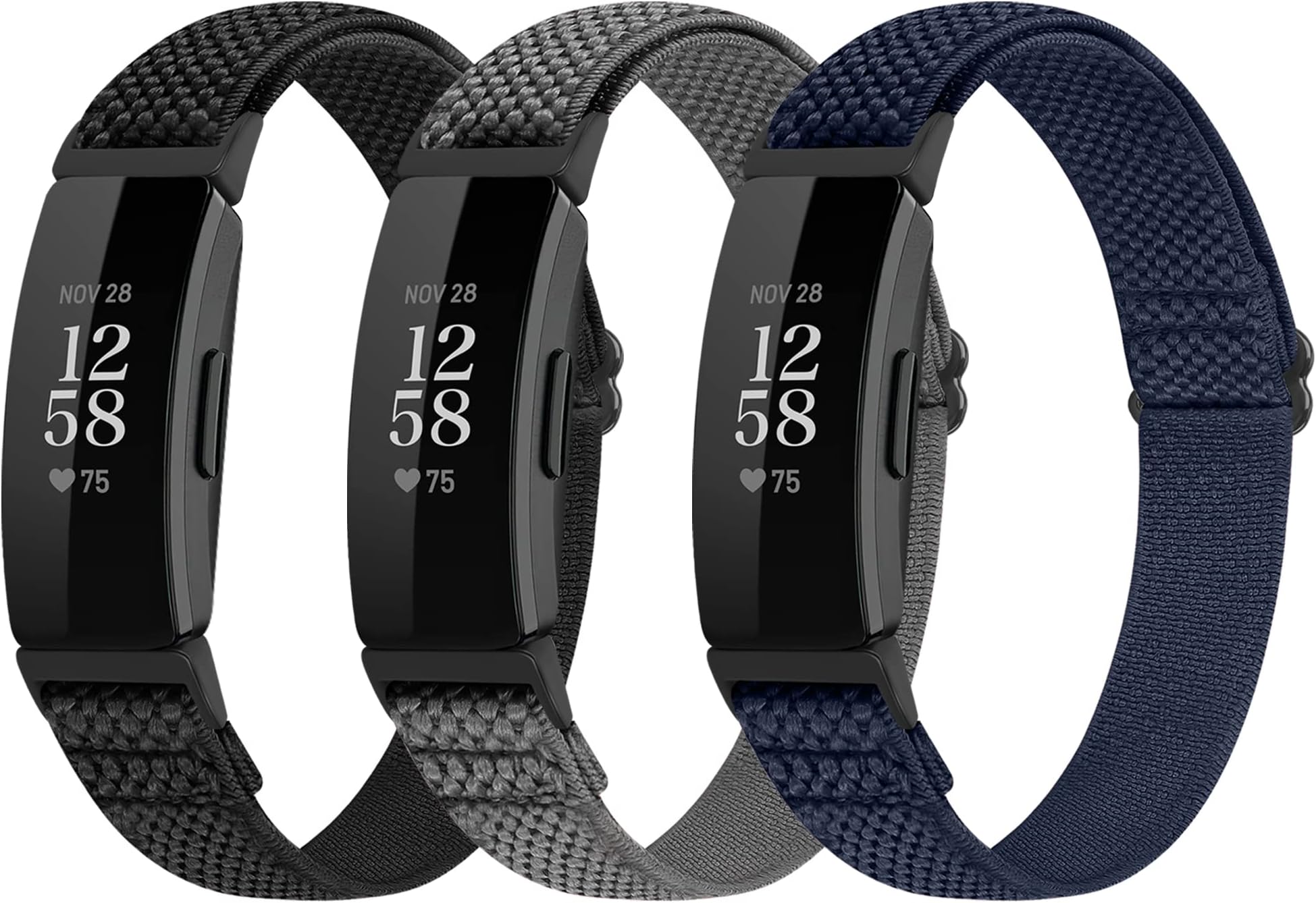 Adjustable Elastic Nylon Sport Bands Compatible with Fitbit Inspire 3/Inspire 2/Inspire/Inspire HR/Ace 2/Ace 3, Soft Loop Stretchy Straps Replacement Wristbands for Fitbit Inspire Women Men