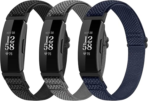 Huamanlou Correas deportivas de nailon elásticas ajustables compatibles con Fitbit Inspire 3Inspire 2InspireInspire HRAce 2Ace 3, correas elásticas