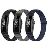 Huamanlou Adjustable Elastic Nylon Sport Bands Compatible with Fitbit Inspire 3/Inspire 2/Inspire/Inspire HR/Ace 2/Ace 3, Soft Loop Stretchy Straps Replacement Wristbands for Fitbit Inspire Women Men