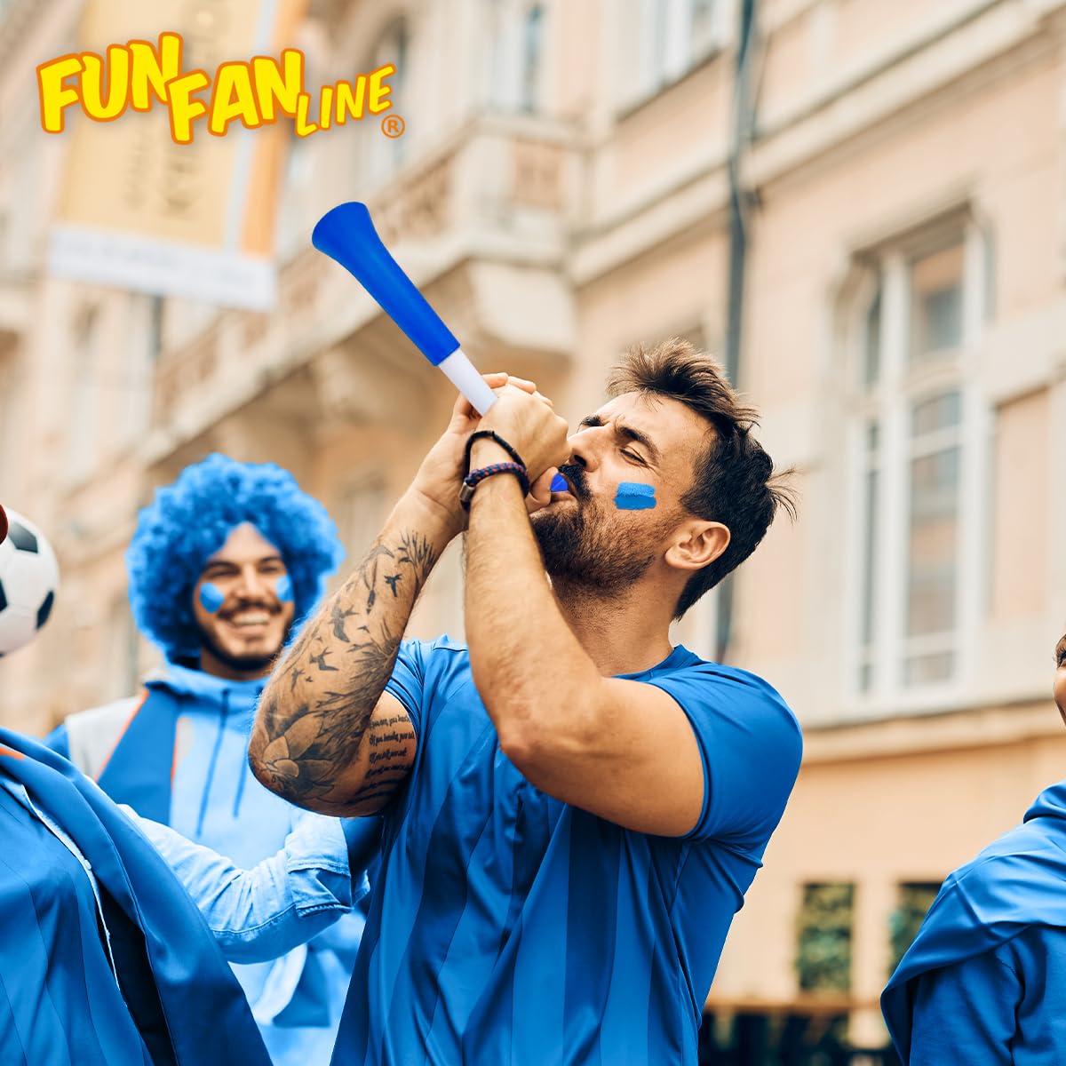 Pack 3 Trombe Vuvuzela Allungabili per Animazione Sportiva. Trombetta Potente 108dB Smontabile. Accessorio Stadio per Calcio ed Eventi. Tromba Pieghevole Portatile.