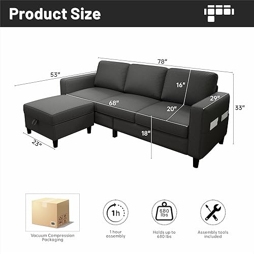 Miniatura 9 de Youmumeub Marco de cama tapizado, marco de cama Queen con cabecera ajustable, marco de cama tamaño Queen compatible con marco de metal y listones de