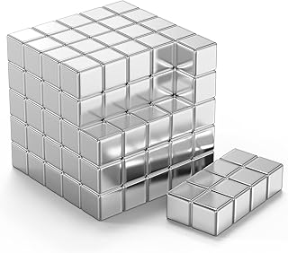 Vicloon Fridge Magnets, 110pcs Neodymium Magnets, 5 x 5 x 5mm Strong Magnet Whiteboard Magnets Magnetic Thumb Tacks Magnetic Push Pins for Whiteboard, Magnets for Fridge, Office, Map, Photo (Square)