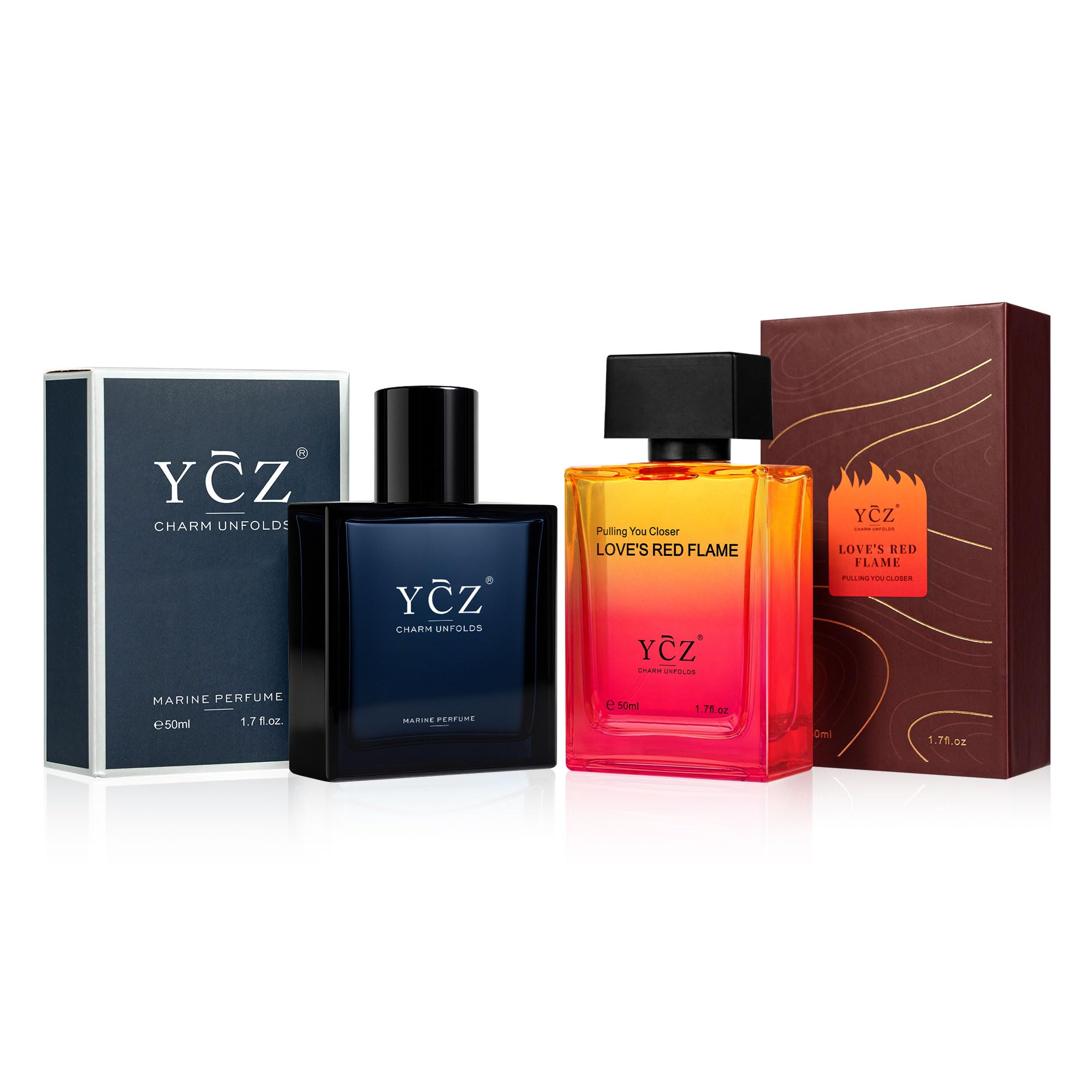 Ycz Parfum für Herren Set,2 X 1.7oz Lang anhaltender Eau de Parfum Herren,Meeres-und orientalische Holz–,Eignet sich für viele Anlässe und ist das perfekte Geschenk für den Gentleman