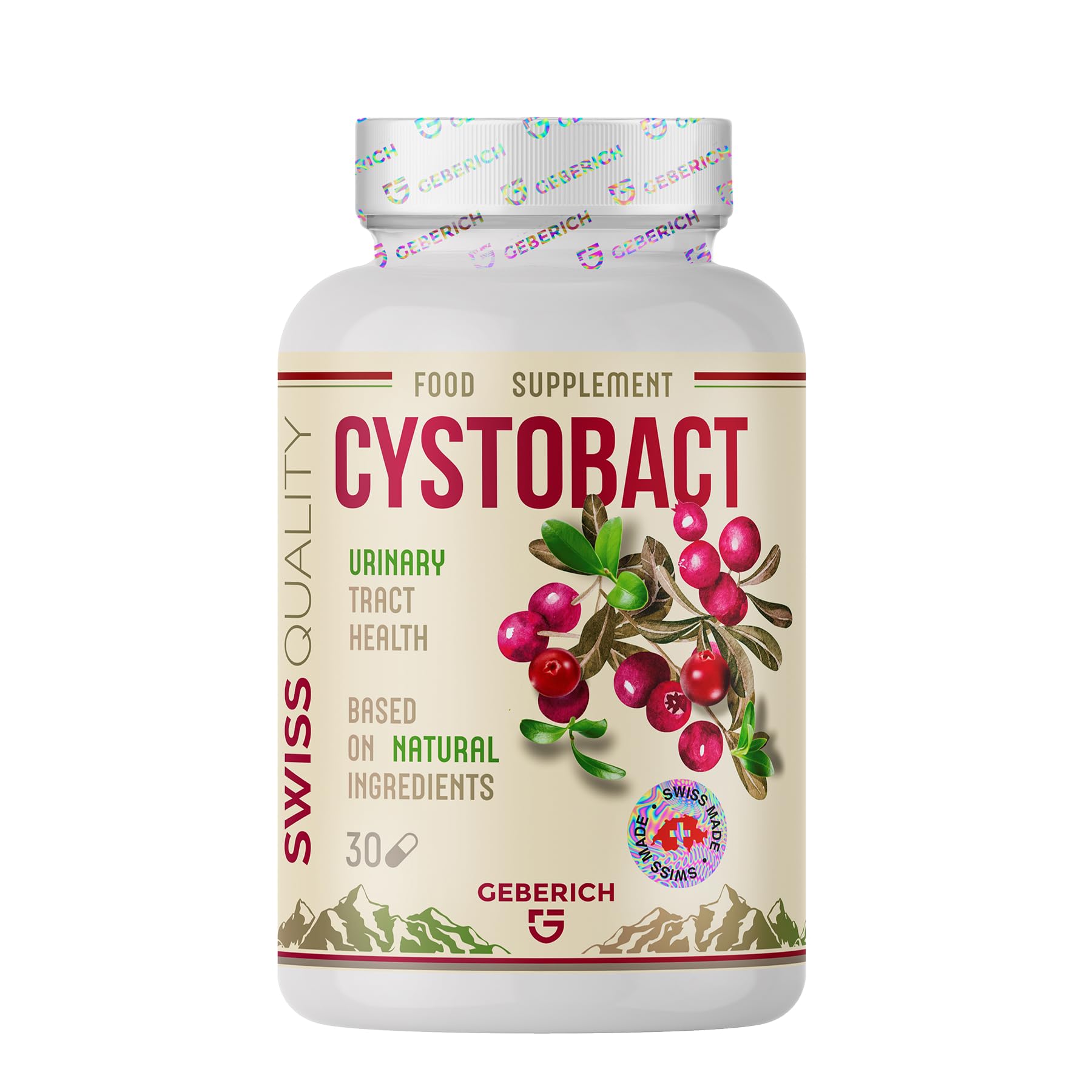 Cápsulas CYSTOBACT | Salud de las Vías Urinarias | D-Manosa 720mg + Extracto de Arándano Rojo 300mg | Ayuda para Cistitis | con Arbutus unedo (5% Arbutina) 320mg y Bioflavonoides | 30 Cápsulas