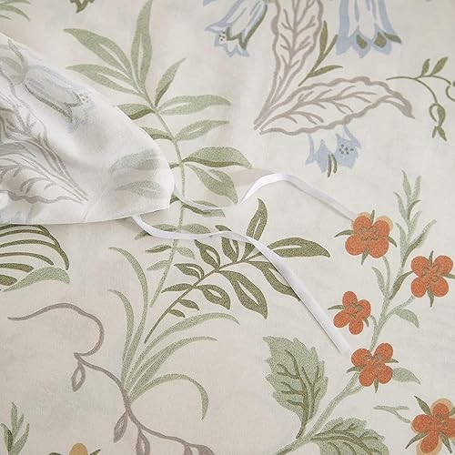 Miniatura 5 de DREAMINGO - Juego de ropa de cama a rayas de FenDie, color melocotón, blanco y gris, juego de 2 fundas de almohada, funda de edredón de algodón