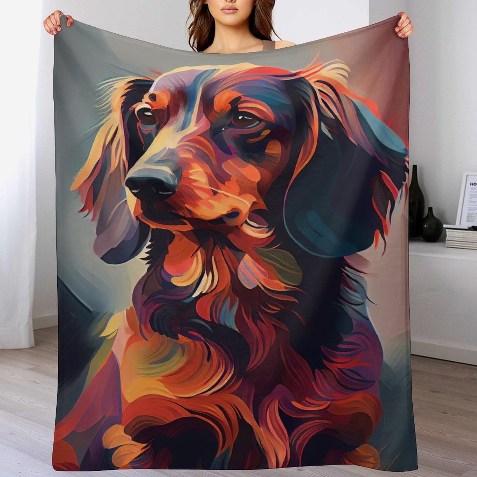 Polaire De Flannel Moelleuse Et Couverture Dachshund Chien, Super Confortable, Douce Et Chaude, pour Chambre À Coucher, Canapé, Jardin, Camping（180×200cm）