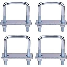 4-Pack 3 Inch Leaf Spring Clamp Kit, Heavy Duty Steel Plates | Suspension alignment plates for trucks, pickups, trailers and RV axle wrap and anti-rattle support