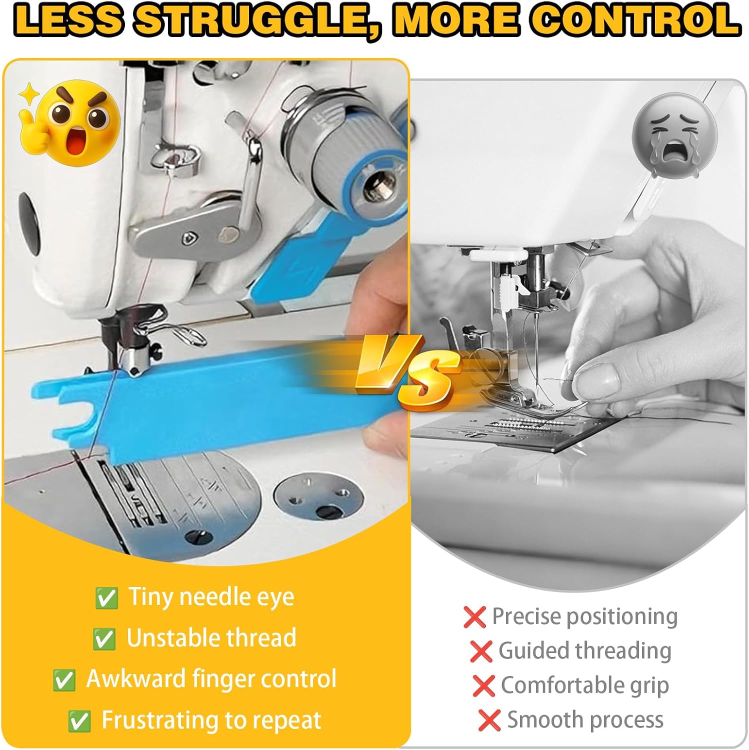 Quick Threading Device for Sewing Machine, 4 in 1 Sewing Machine Needle Threader, Multifunctional Automatic Quick Threading Tool, Needle Threader Magnetic Sewing Tool with Suture Remover and Scissors
