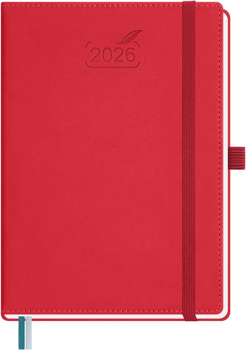 BEZEND 2026 Planner Weekly and Monthly (8.5" x 11") Daily Calendar with Hourly Timeslots & Tab (Jan-Dec) Note & Expenses, Pen Holder, Inner Pocket, Vegan Leather Hardcover - Kiwi