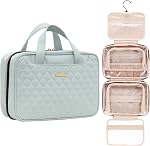 Everfun Hanging Travel Toiletry Bag for Women Traveling with Leakproof Compartment Makeup Cosmetic Organizer Dopp Kit Travel Accessories Essentials Must Have