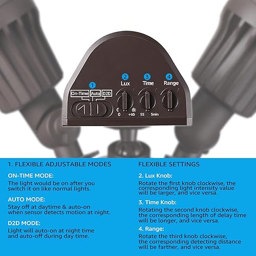 Miniatura 5 de Luz de seguridad LED con sensor circular, 2 cabezales 20W3 cabezales 30W., LHSCT-20WRSS30-BRZ, 20.0watts, 120.00 volts