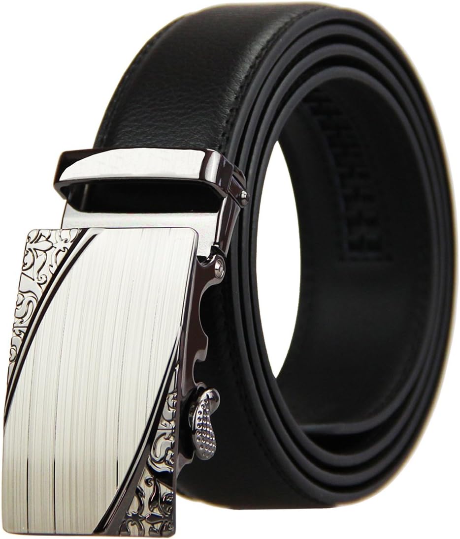 Ratchet Belts for Men, Men's Genuine Leather Dress Belt with Automatic Buckle