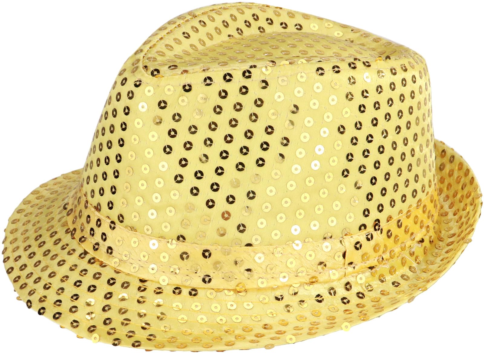 YeeHeen Sequins Fedora Hat for Boy Girls Western Jazz Dance Hats Gold