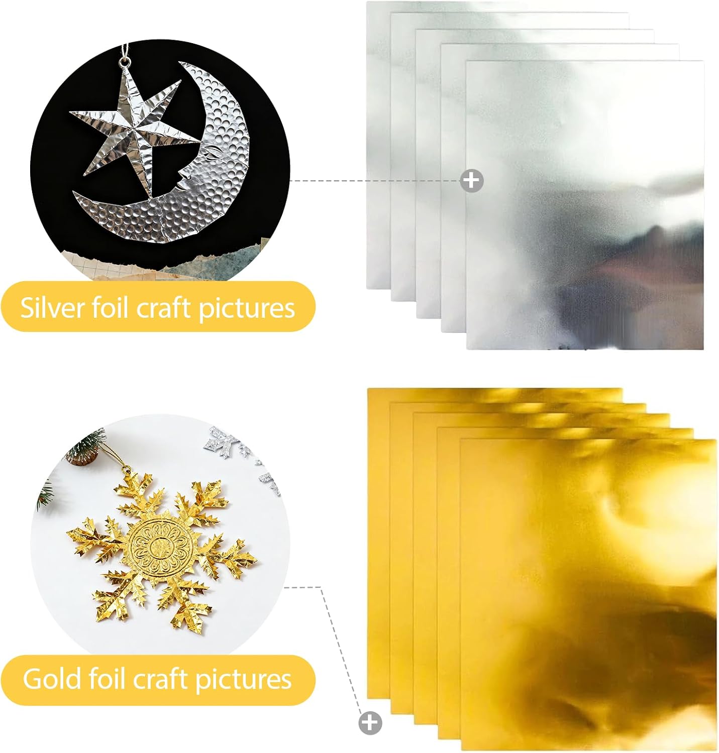 Foil Paper Art Foils Sheet Metal Embossing Foil Sheets DIY Aluminum Crafts Embossings Tin Sheets, with 2 Rolls Wire, Engraving Tools, Artwork Making Kit, for Painting Gilding Crafting (30pcs,Gold)