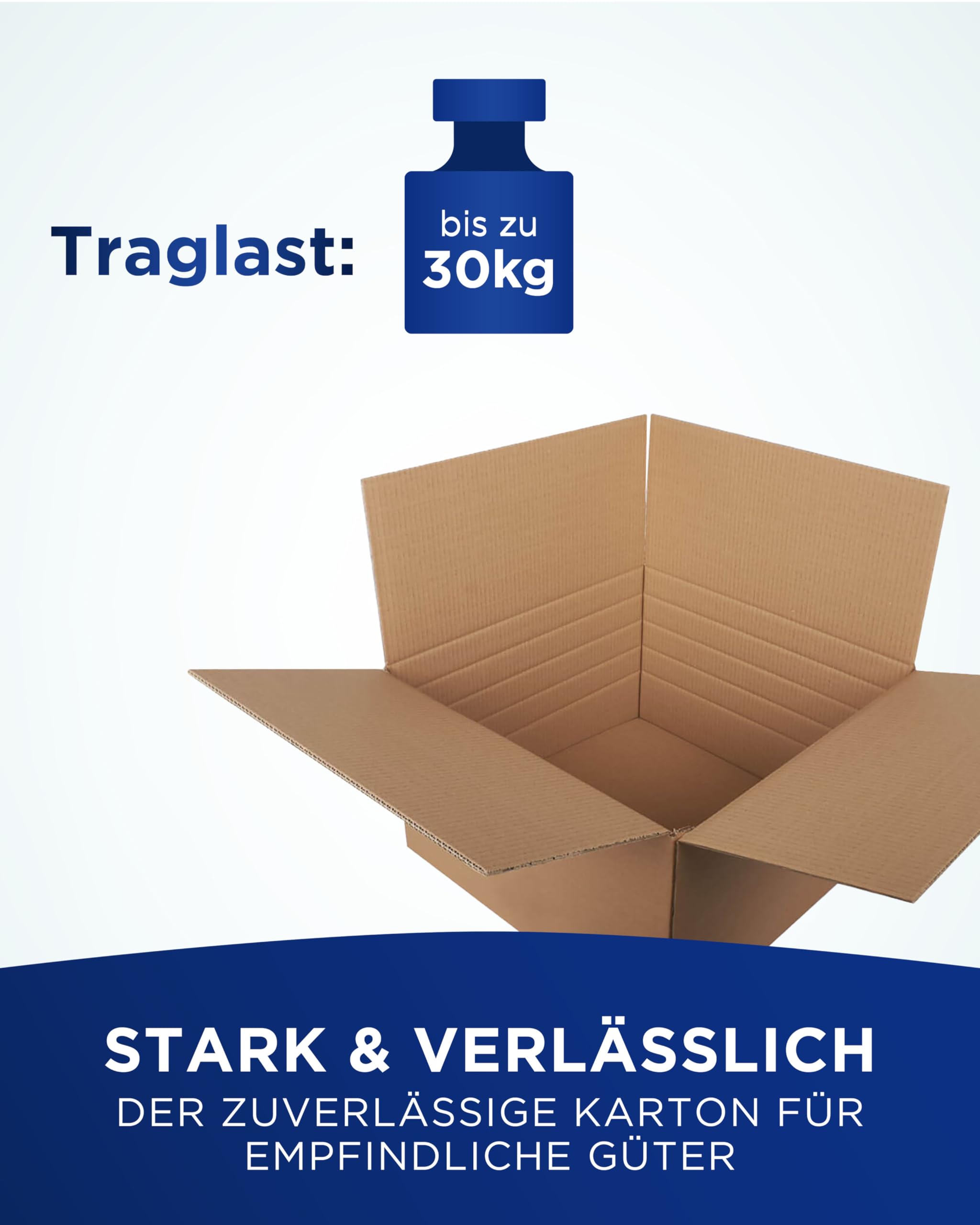 KK Verpackungen® Faltkartons | 10 Stück, 500x500x290mm, Zweiwelliger Versandkarton mit variabler Höhe | Versandverpackung aus stabiler 2.40 BC Wellpappe
