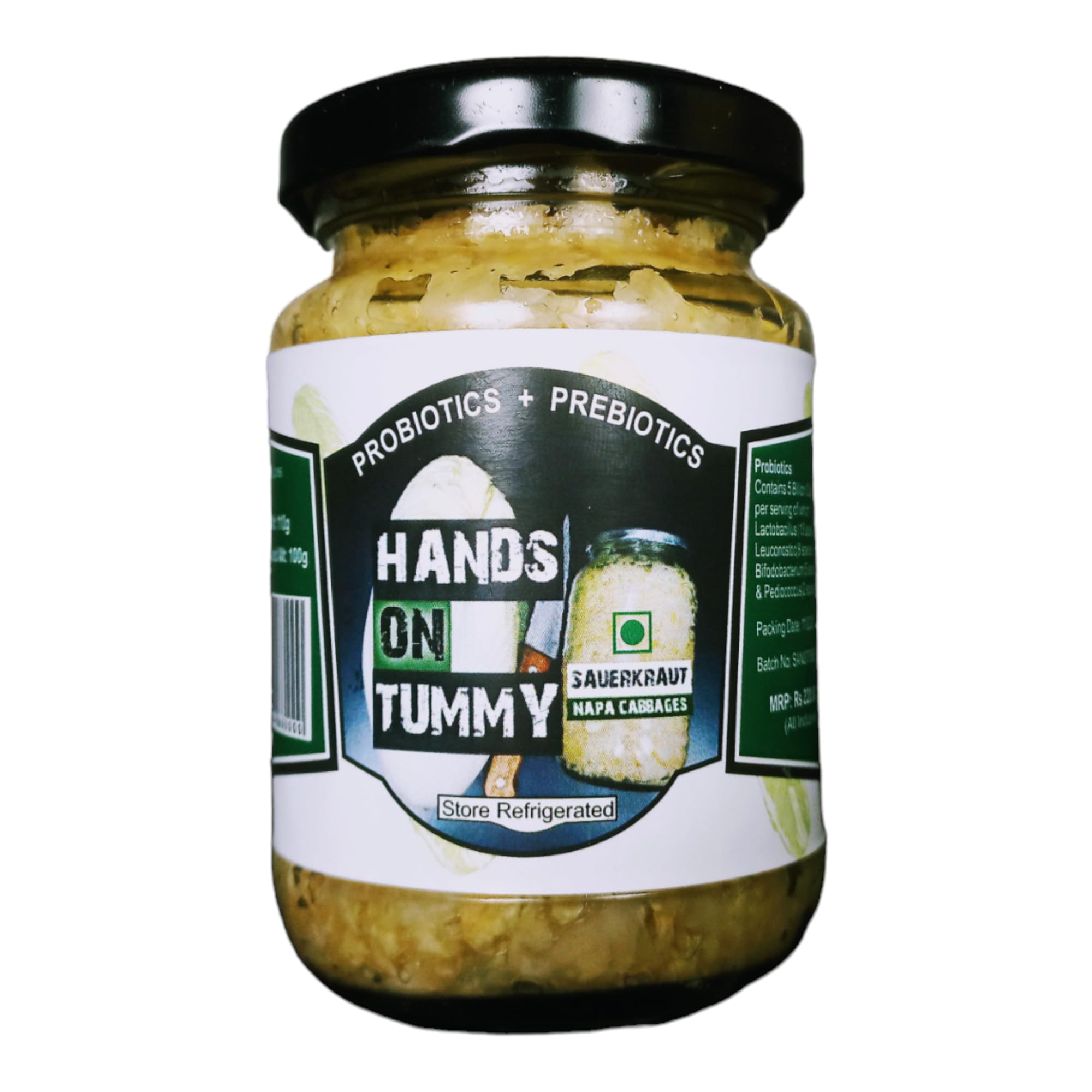 Hands On Tummy - Sauerkraut (Napa/Chinese Cabbages) - Probiotic Pickle For Gastroentintestinal Health (110 Grams)-image-33