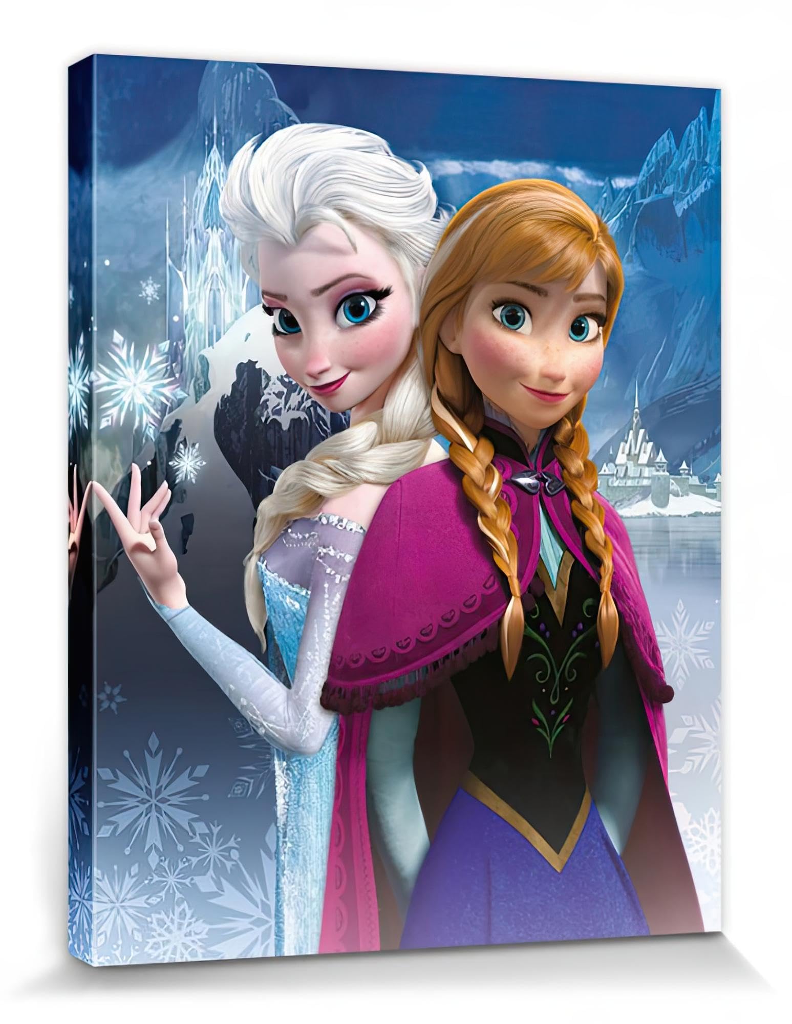 1art1 Frozen Anna and Elsa Canvas Print XXL Framed Wall Poster