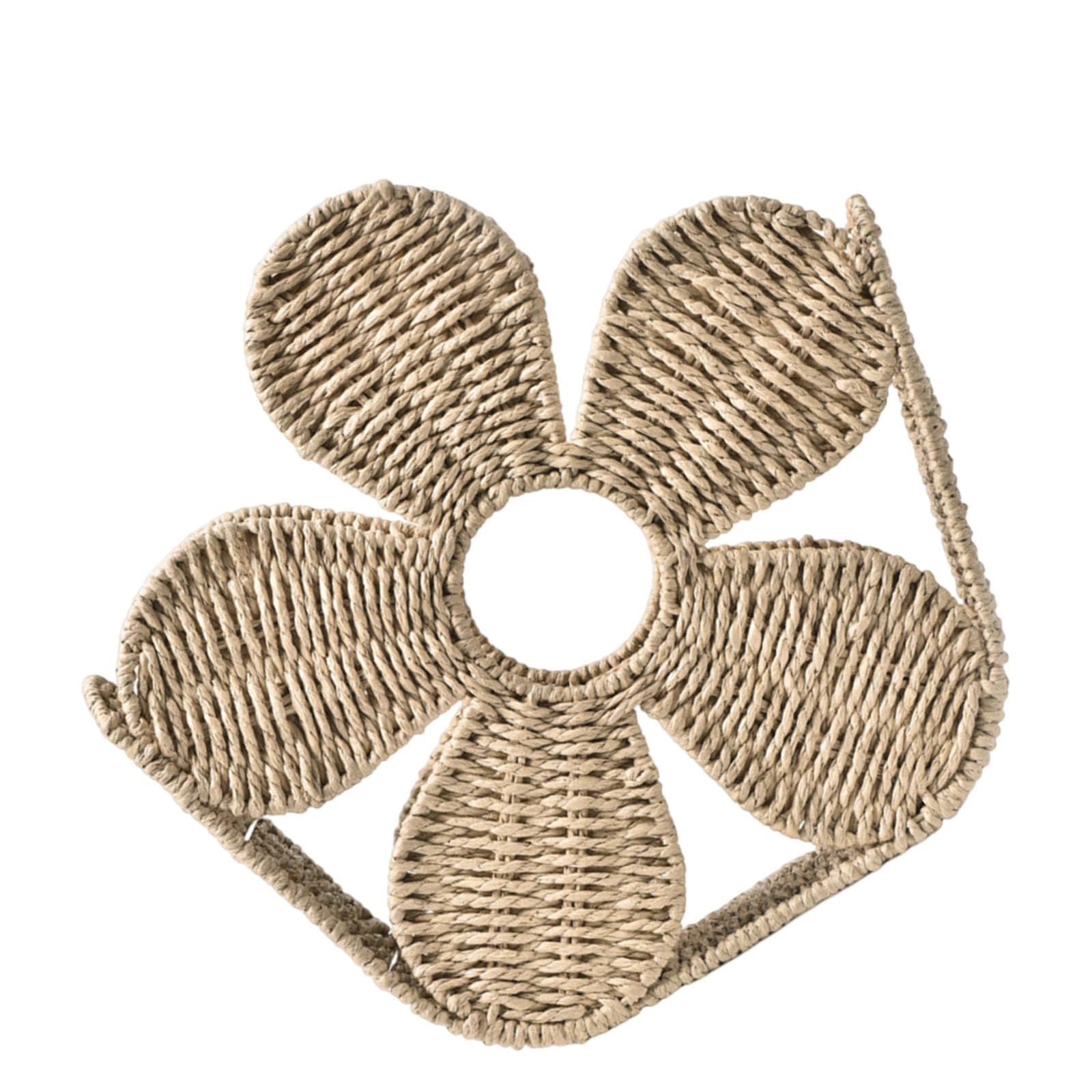 Cesta de almacenamiento tejida con forma de flor Tofficu para escritorio y revistas