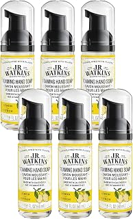 J.R. Watkins Foaming Hand Soap For Bathroom or Kitchen, Scented, USA Made And Cruelty Free, Travel Size, 1.6 Fl Oz, Lemon, 6 Pack