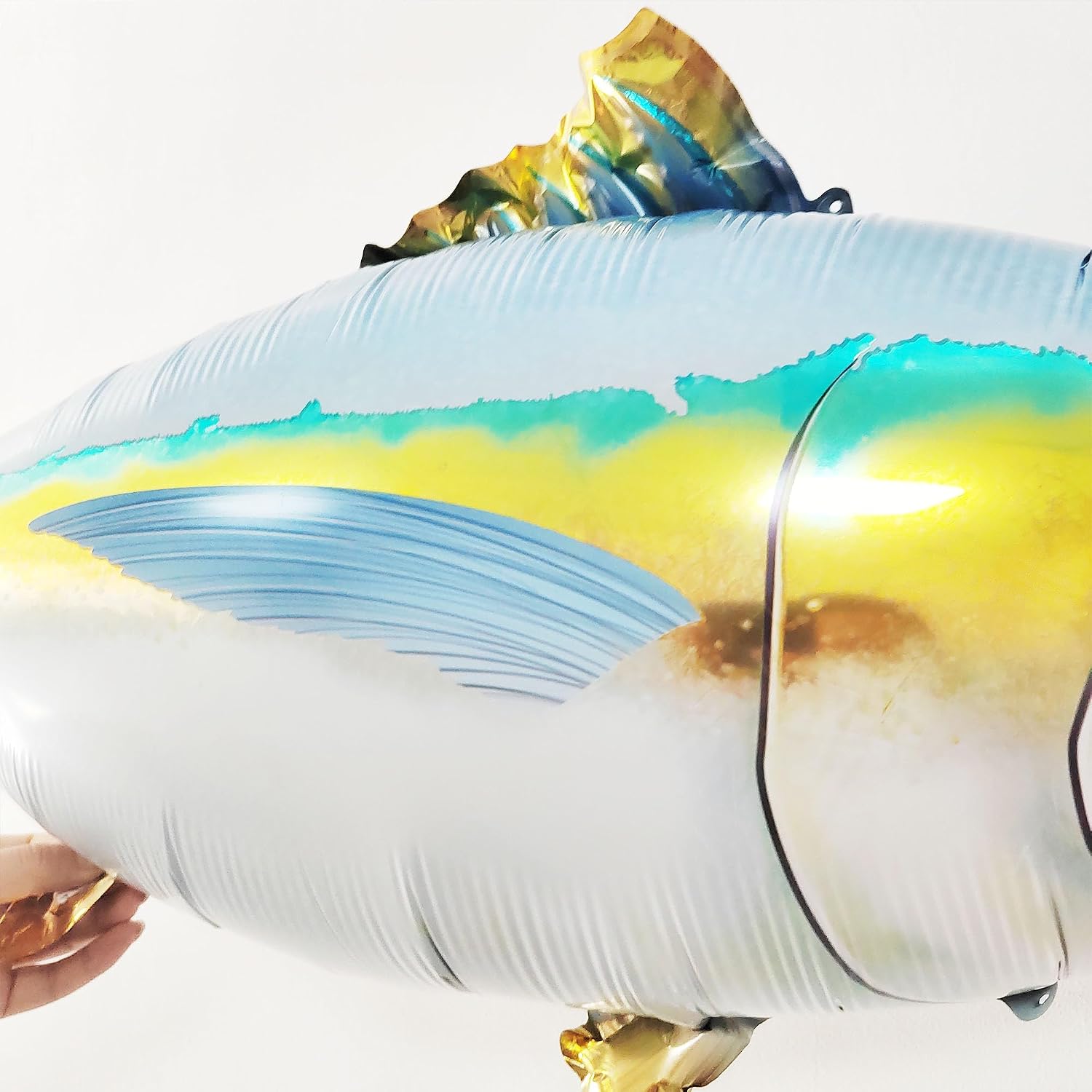 Realistic Fish Foil Balloons 4 Pack for Fishing Party Decorations - Gender Reveal Party Supplies, Gone Fishing Themed Birthday Supplies, O-fish-ally One Decor (Tuna & Salmon)