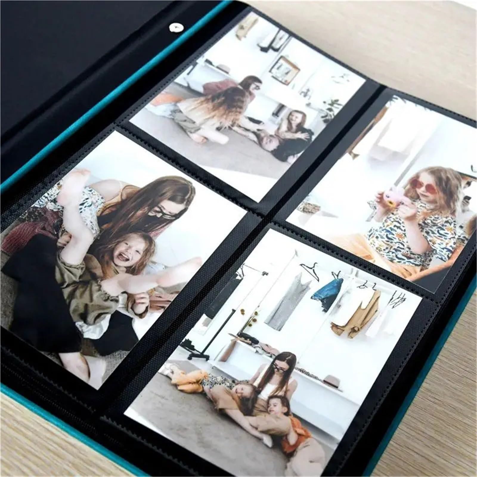 Funda de PU 576 Bolsillo vertical 15,2 * 11,4 cm Álbum fotos móvil 6/5 pulgadas Insertar álbum Para Aniversarios(Brown B 3D)