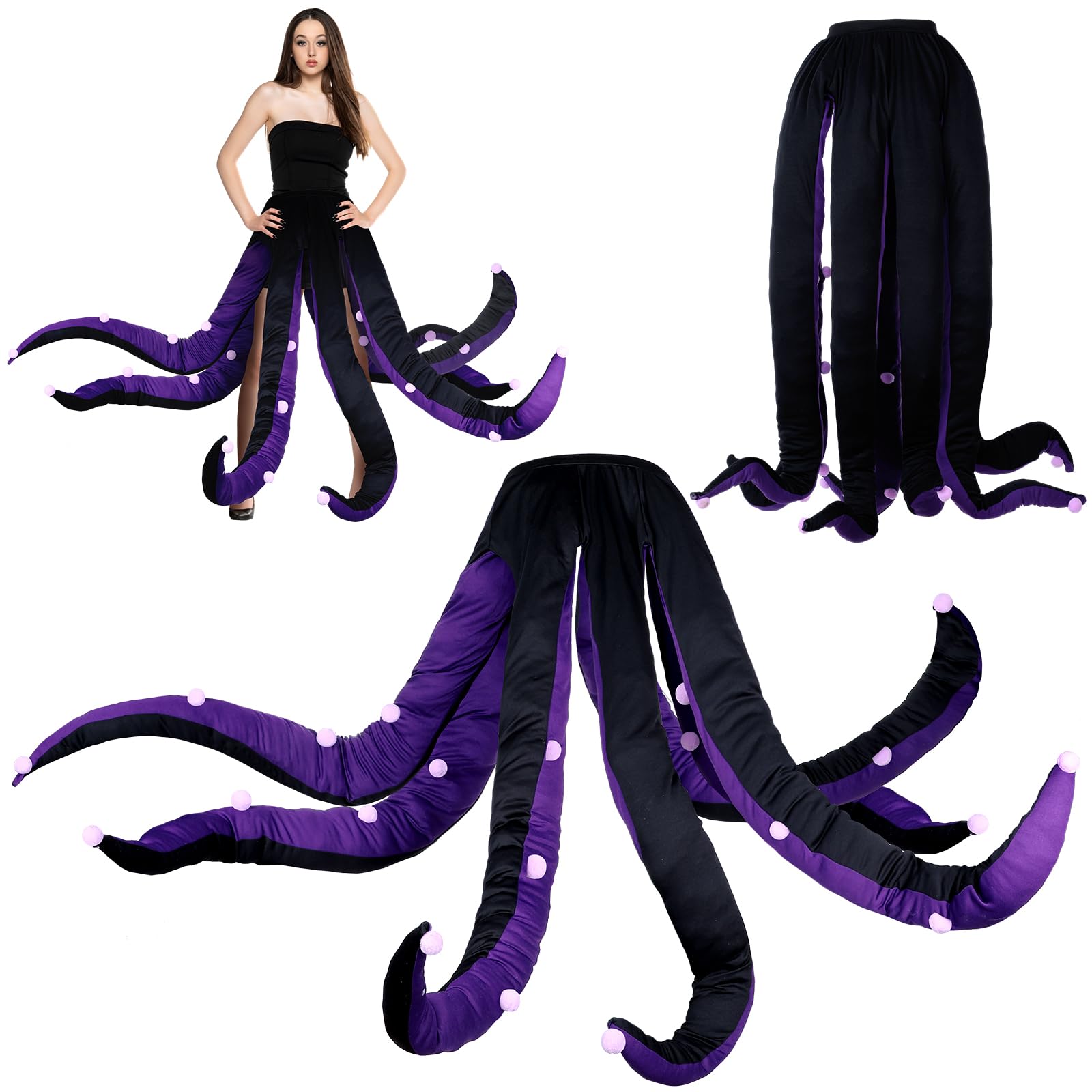 Women Octopus Costume Halloween Octopus Tentacles Dress Sea Witch Costume for Adults Cartoon Cosplay Party