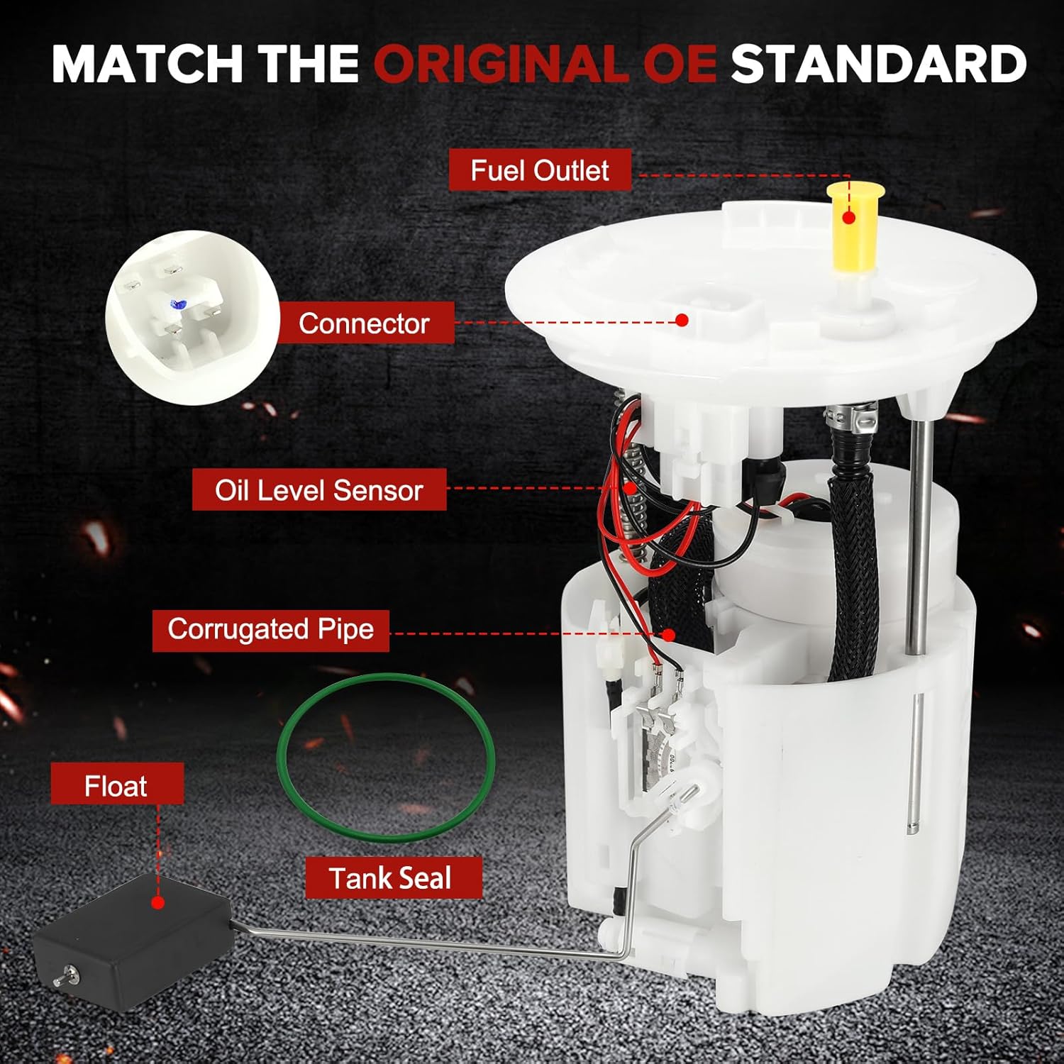 E2609M Electric Fuel Pump Module Assembly Compatible with Ford Fusion Lincoln MKZ 2013-2020 1.5L 1.6L 2.0L L4 Replaces# DG9Z9A407L DG9Z9H307Y FG1547 P76864M SP2500M