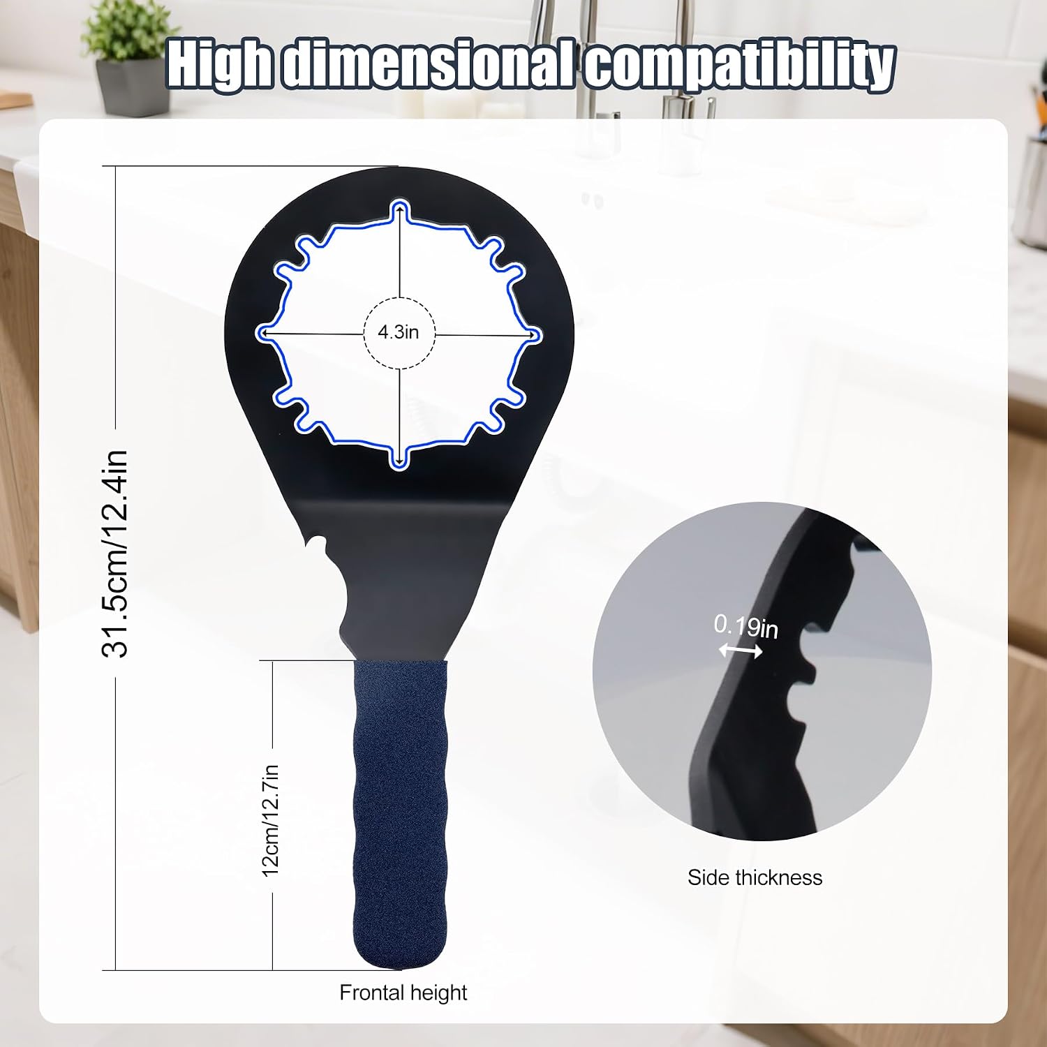 Universal Sink Drain Wrench for Loosen Tighten Strainer Locking Nut Fits All 4-, 6- and 8-tab, Toilet Bathroom Kitchen Sink Wrench
