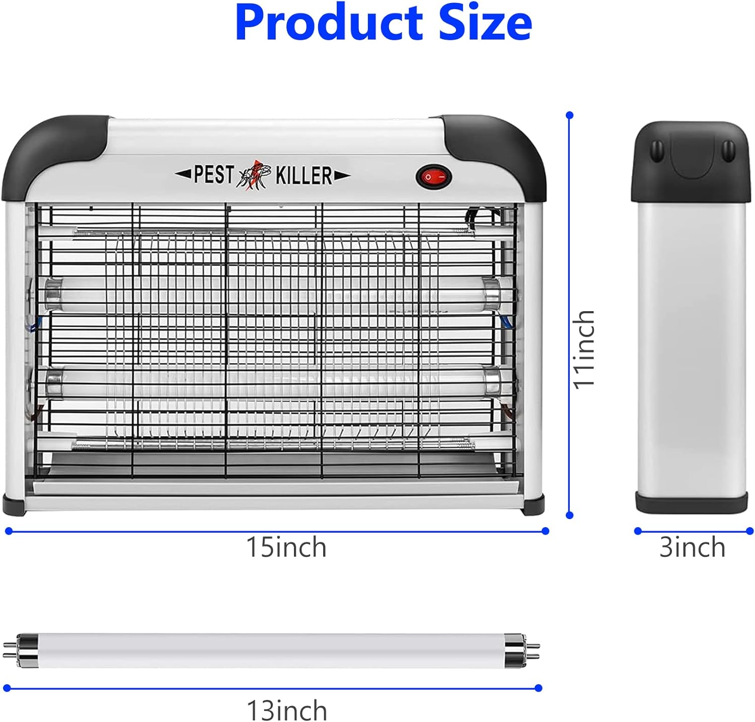 Indoor Bug Zapper Plug-in, Electric Mosquito Zapper Fly Killer, Powerful 20W Flying Insect Mosquito Repellent Lamp, Bug Light Trap Catcher for Gnat Fruit Fly Moth Pest Control w/ 2 Replacement Bulbs