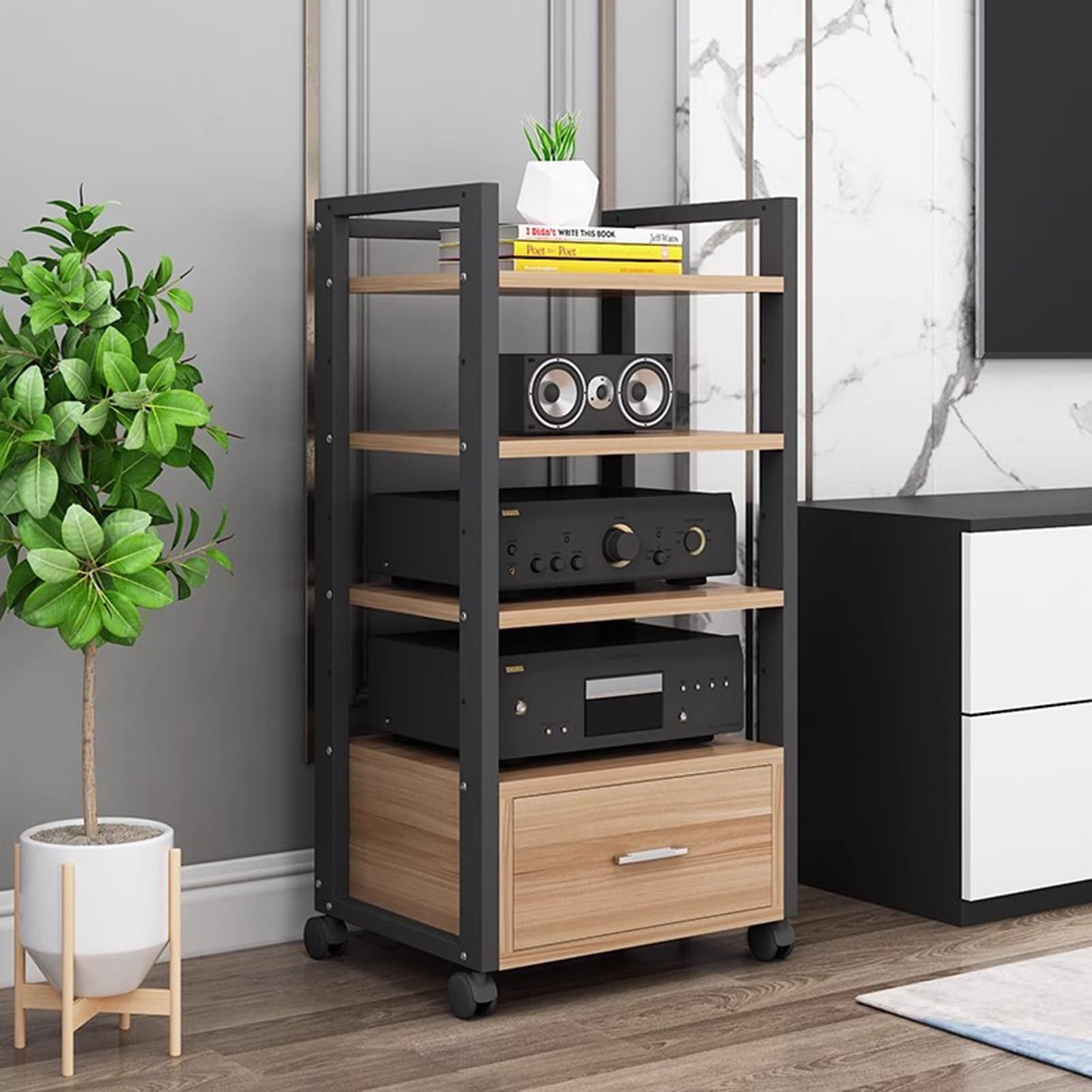 porta-DVD, Mobiletto stereo alto 100 cm con cassetto