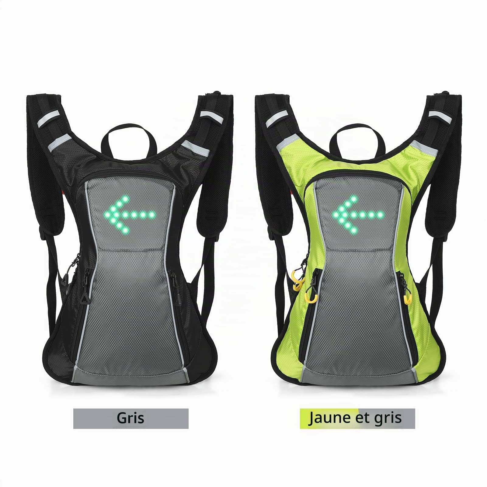 Sac À Dos Avec Clignotants LED IPX5 Sac À Dos Réfléchissant Étanche Avec Indicateur De Direction Sac De Lumière De Sécurité Rechargeable Par USB Sac De Vélo Télécommandé Sans Fil Pour Cyclisme