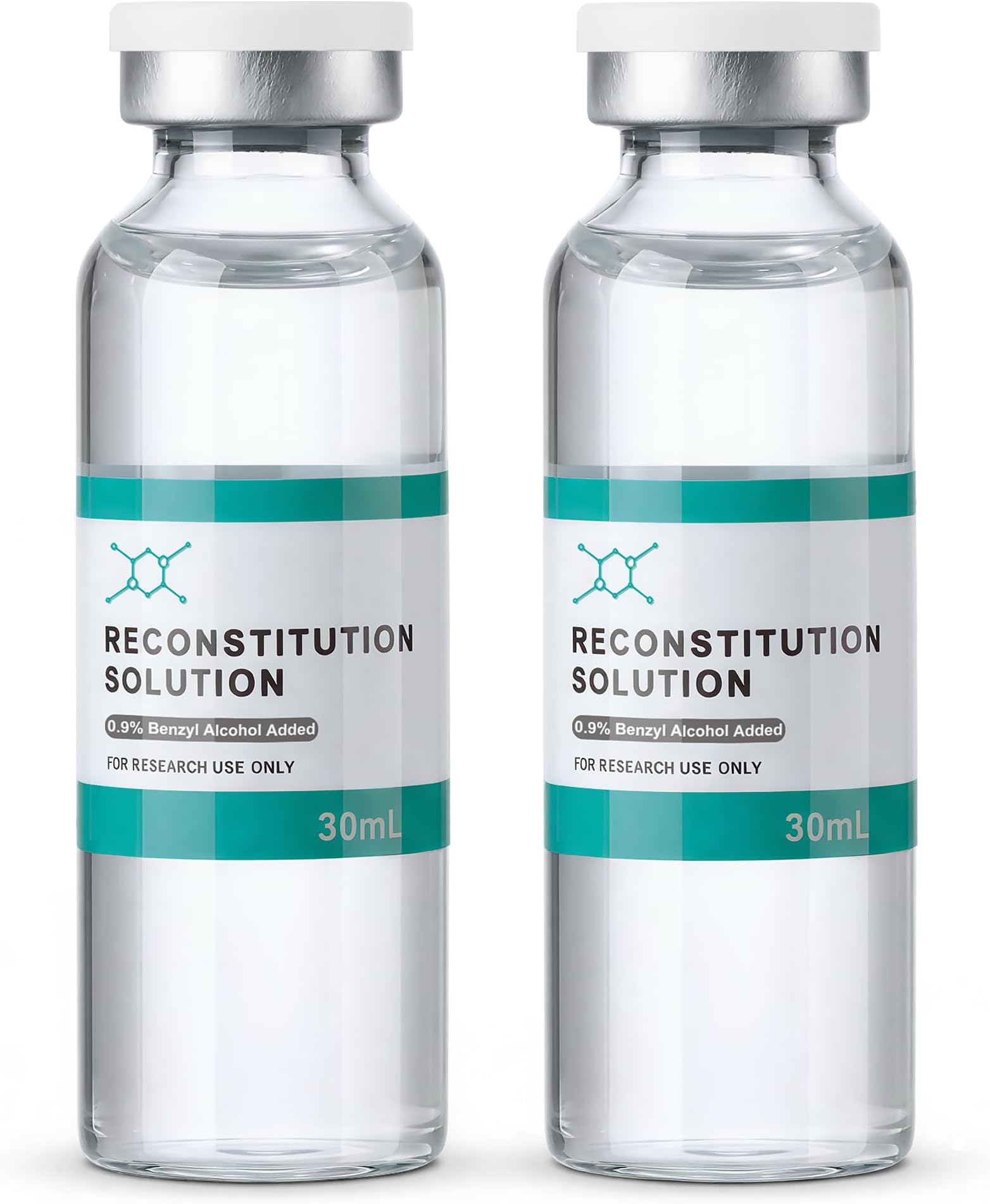 Reconstitution Solution-Ultra Clean Premium Solution Glass Vials-2Pack - 30ml