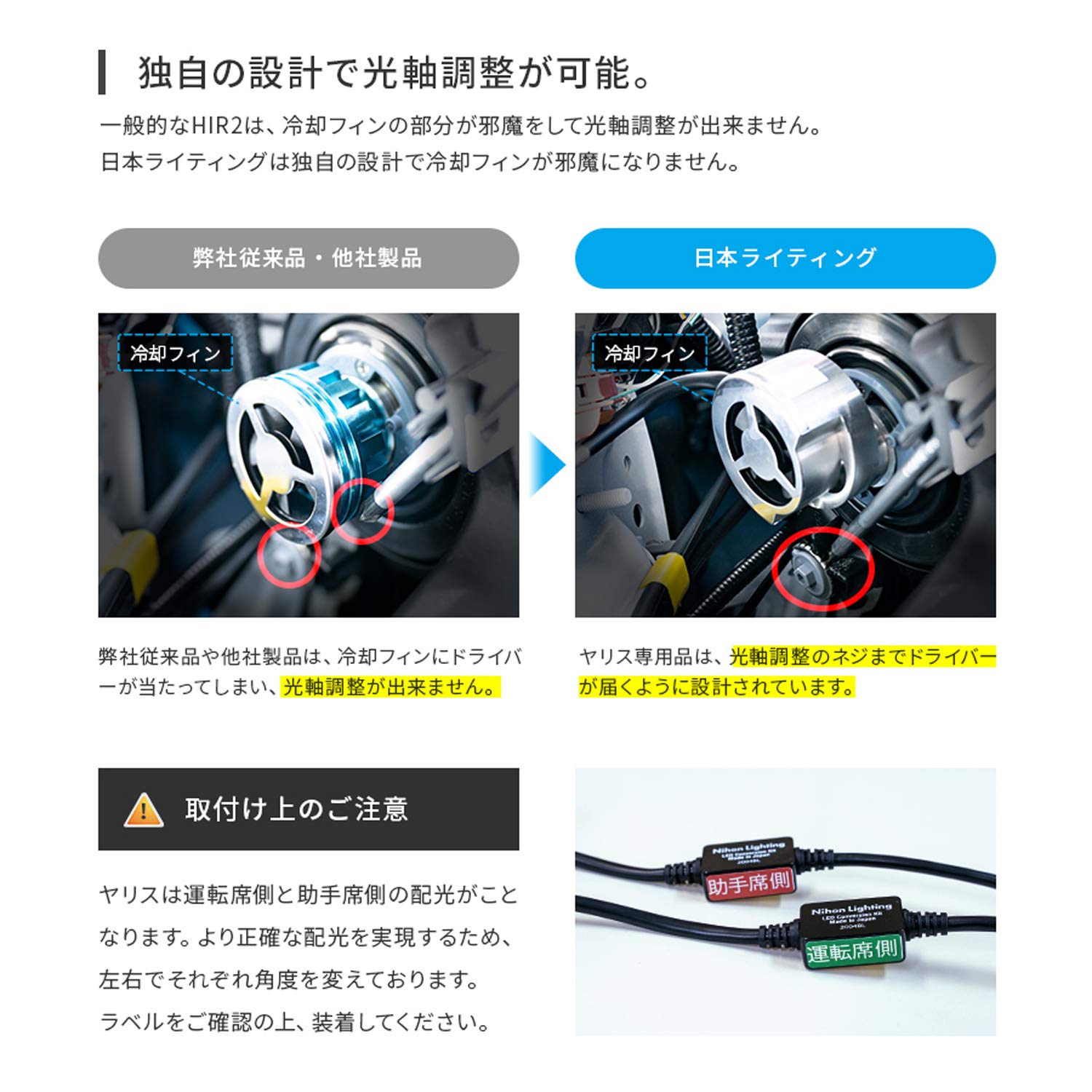 Amazon | 日本ライティング【2年保証】 LEDヘッドライト HIR2 ヤリス 