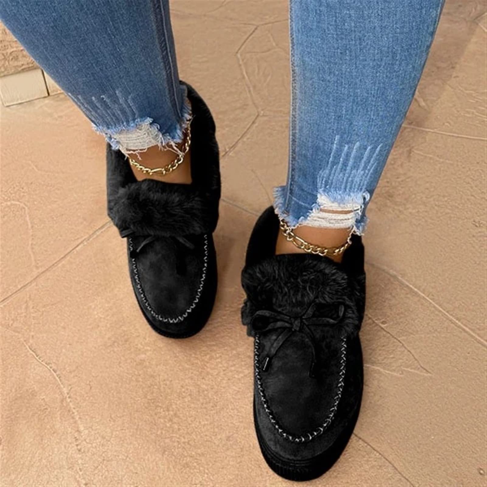Nieuwe Winter Slippers for Dames Loafers Faux Suede Pluche Warme Antislip  Snowboots for Dames Casual Flat Short Boots (Color : Black, Size : 39 EU) :  Amazon.nl: Kleding, schoenen \u0026 sieraden