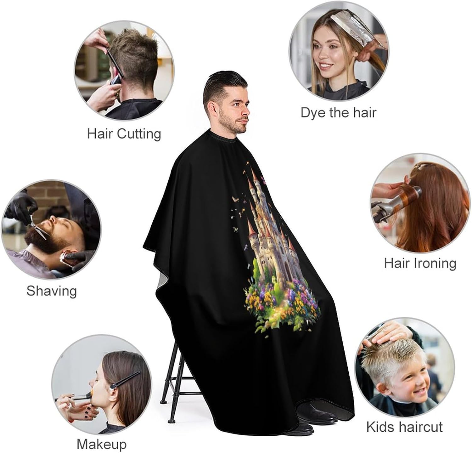 Famous Germany Castle Barber Cape Professional Hair Cutting Apron Hairdresser Cape for Men Women
