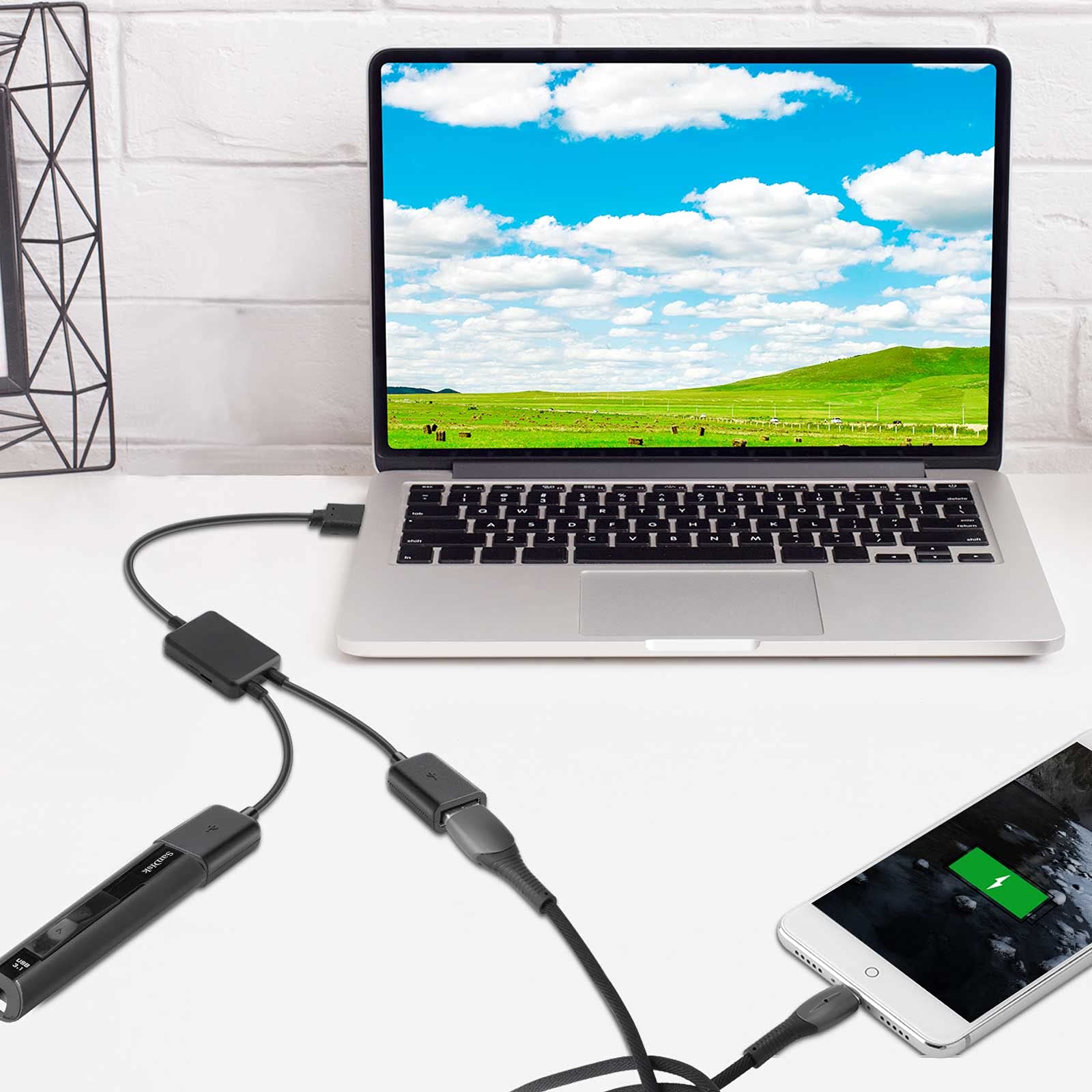 Onvian USB Splitter, USB Hub 1 Male To 2 Female Adapter, USB 2.0 Extension Data