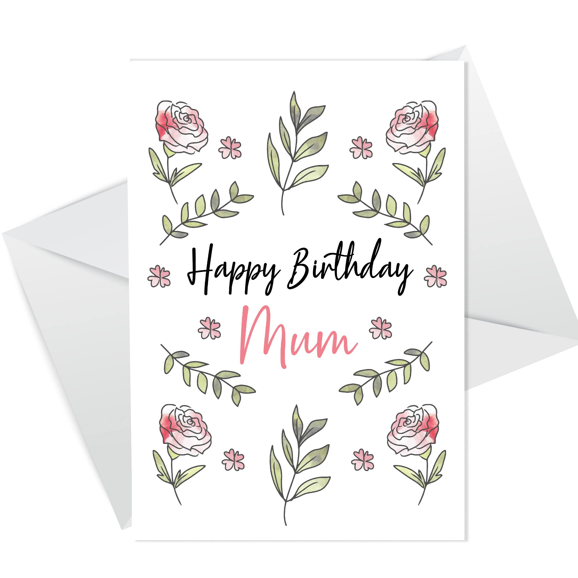 Birthday Card For Mum Floral Design Handmade Card For Her Mum Birthday Card